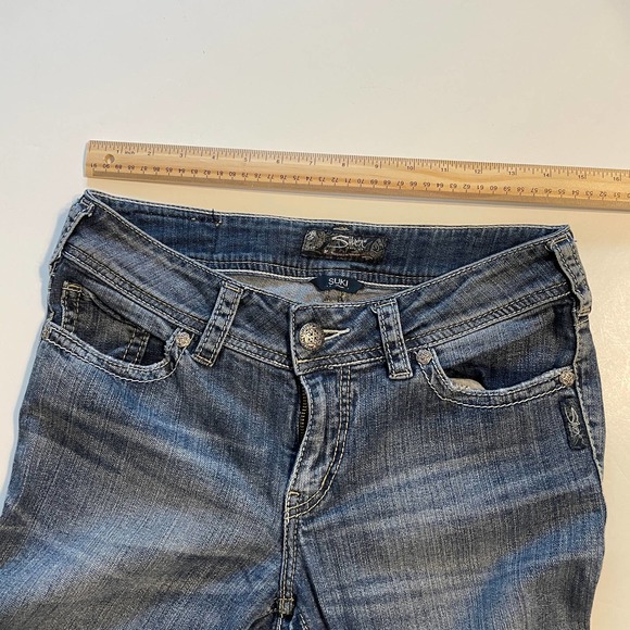 Silver Suki Bootcut Flared Jeans Womens W29/L30 Embroidered Stretch Boot Leg - Picture 14 of 15